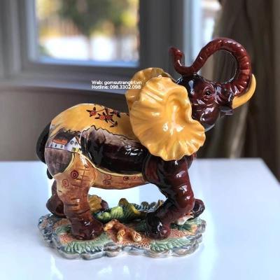 TƯỢNG VOI SỨ TRANG TRÍ NHÀ CỬA CAO CẤP